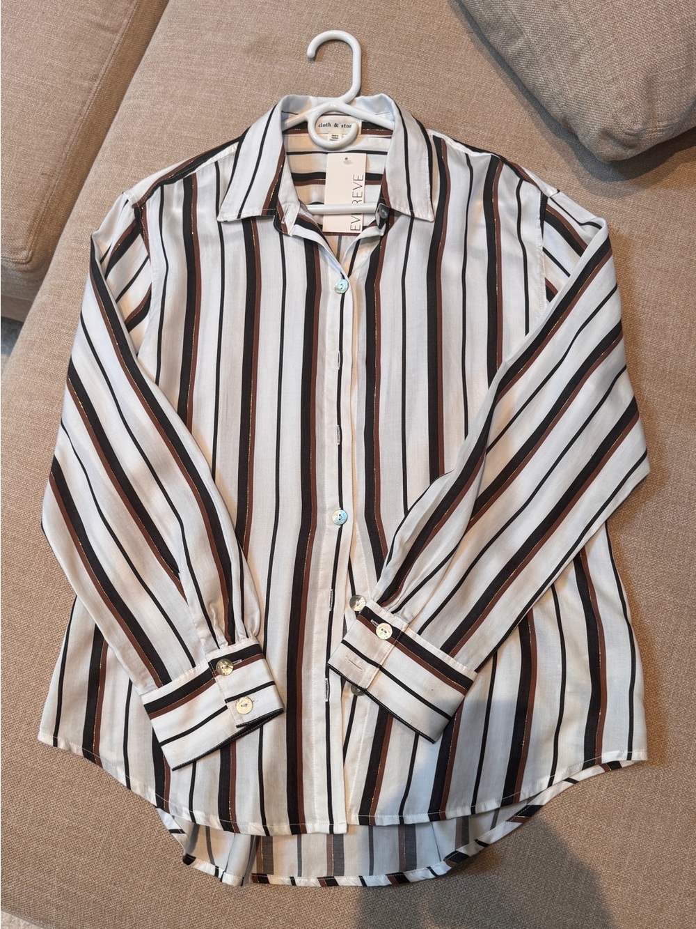 NWT Cloth & Stone Women’s Striped Button-Up Shirt - Size M